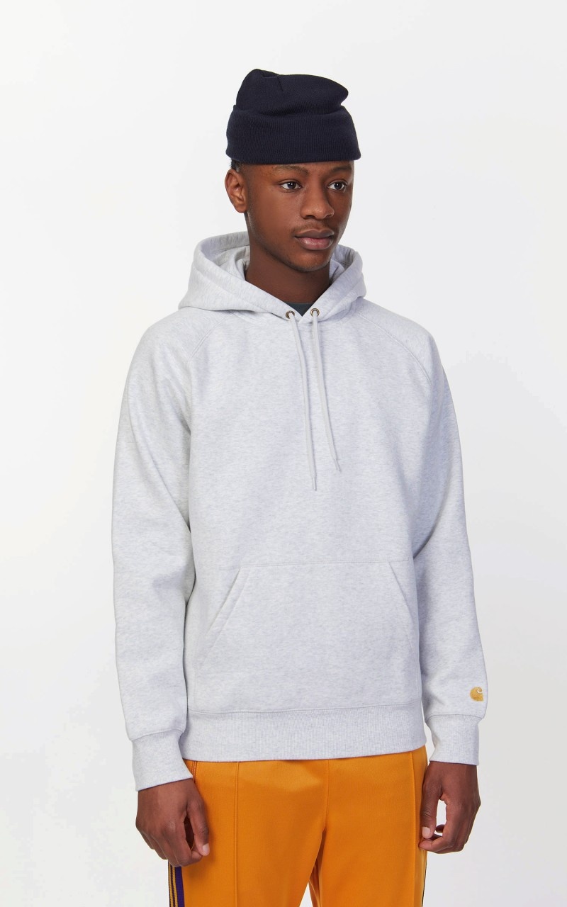 HOODED CHASE SWEATSHIRT ASH HEATHER/GOLD - 5