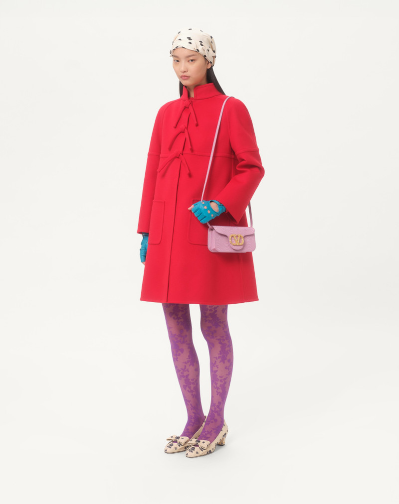 VALENTINO GARAVANI LOCÒ MOIRÉ FABRIC CLUTCH WITH JEWEL LOGO 2