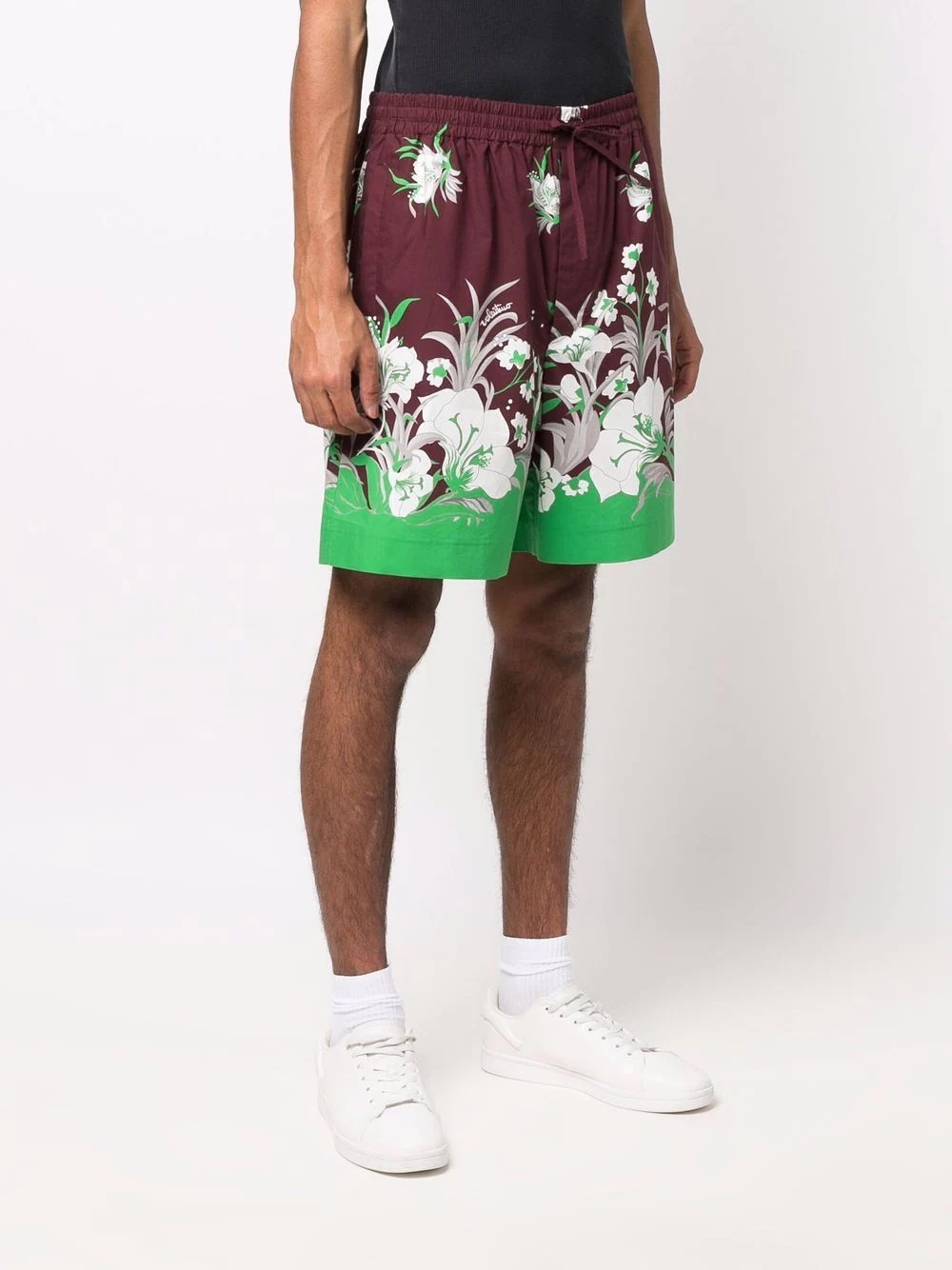 floral-print drawstring shorts - 3