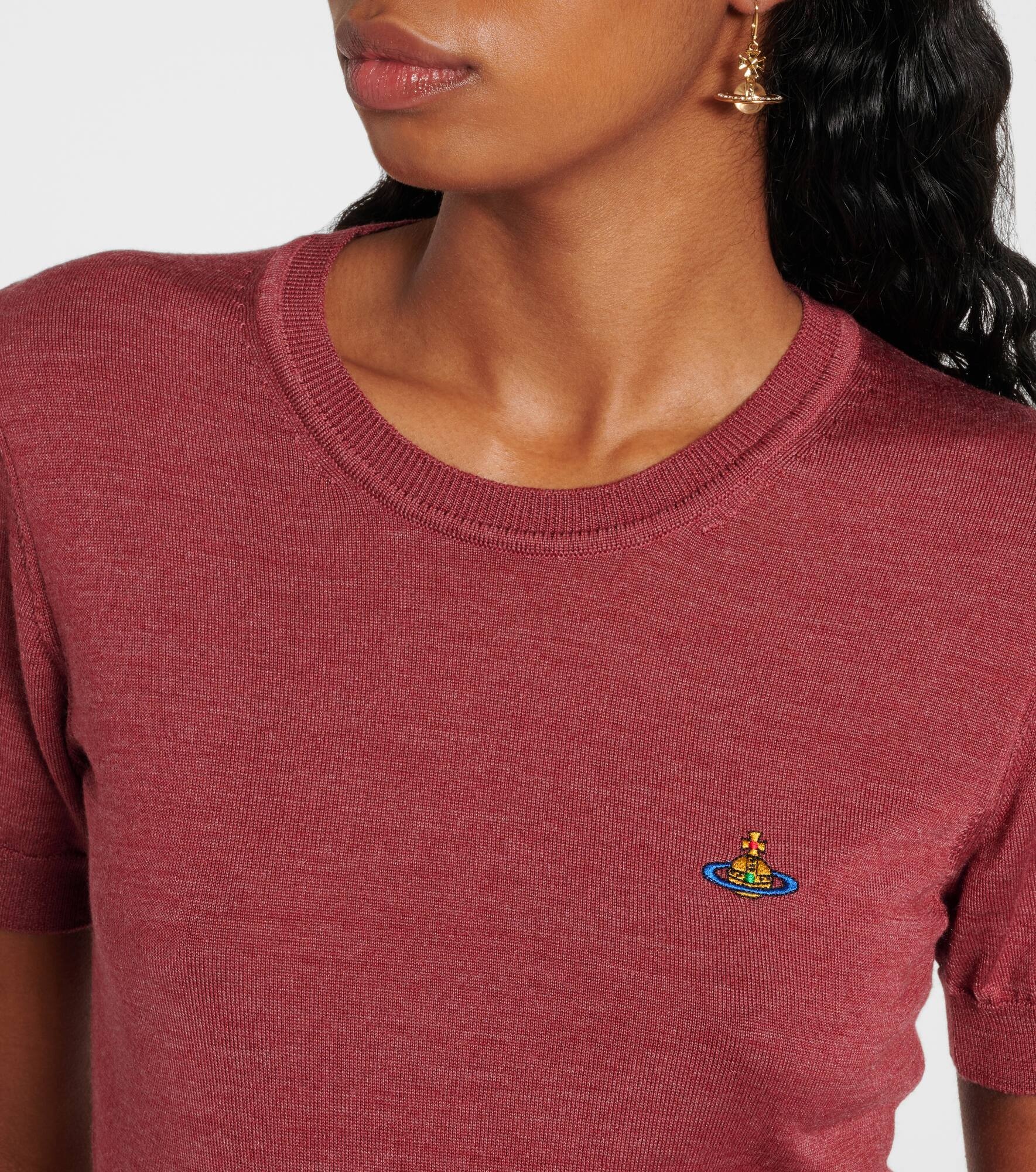 Bea logo wool and silk top - 4