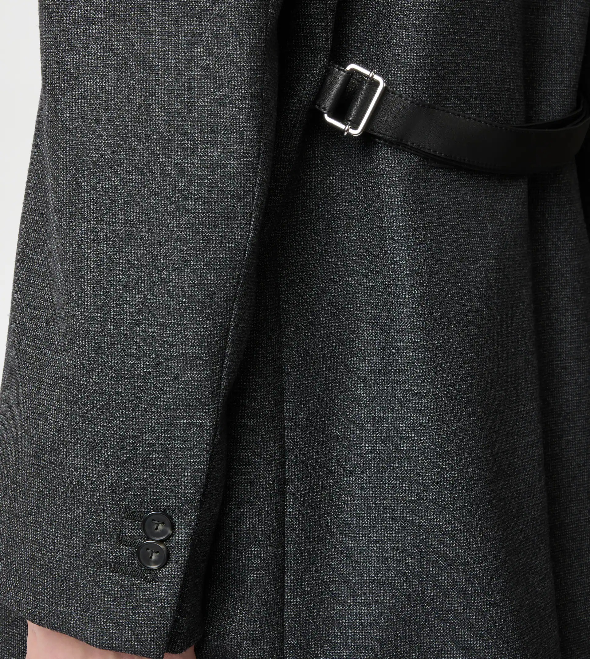 BLAZER IN WOOL - BLACK, GREY - 5