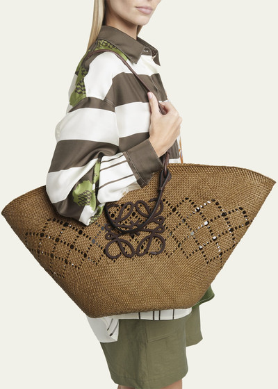 Loewe x Paula’s Ibiza Large Anagram Basket Tote Bag in Iraca Palm with Leather Handles outlook