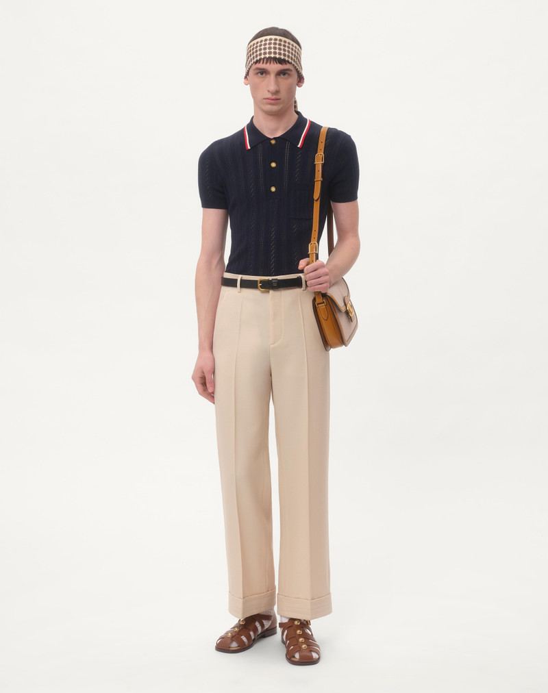 Valentino VALENTINO RIBBED COTTON POLO SHIRT WITH EMBOSSED DETAIL outlook