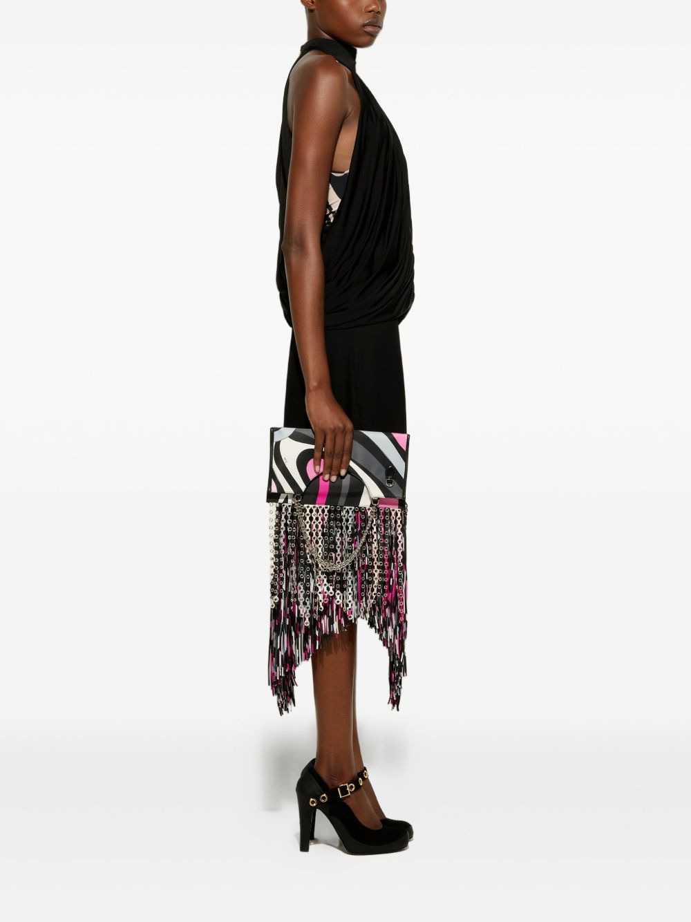 draped turtleneck top - 3