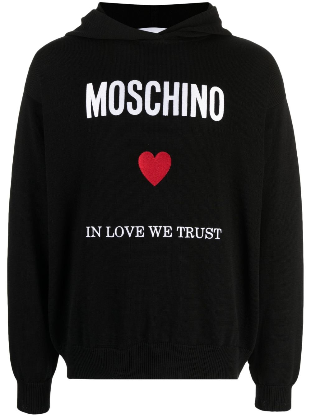 slogan-print cotton hoodie - 1