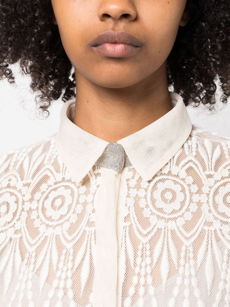 sheer-lace button-up shirt 5