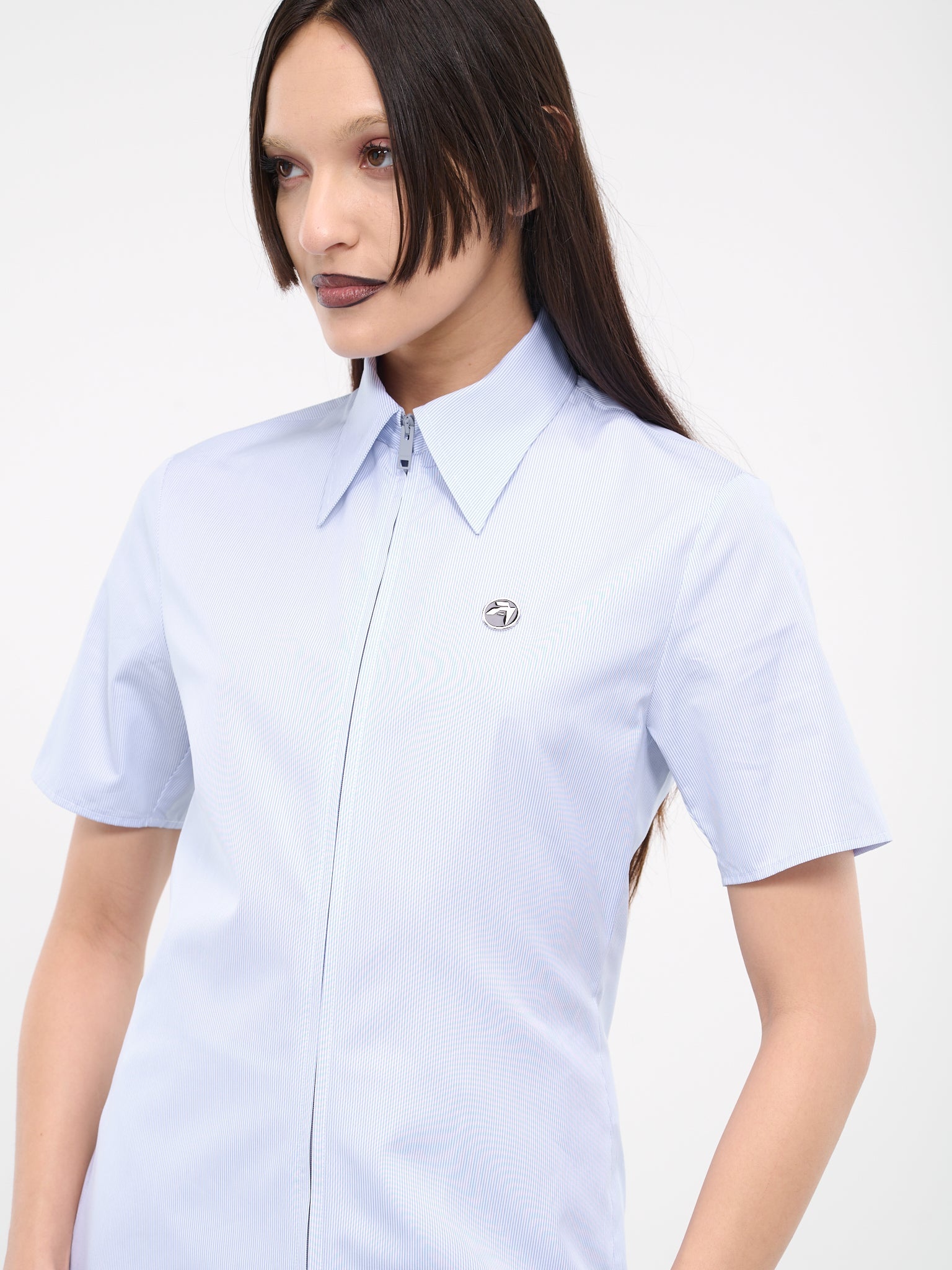 Striped Zip-Up Shirt - 5