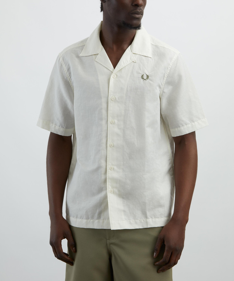 Fred Perry Linen Blend Revere Collar Shirt outlook