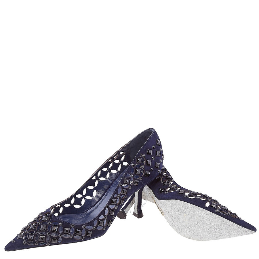 Rene Caovilla Trifora Crystal Suede Pumps - 2