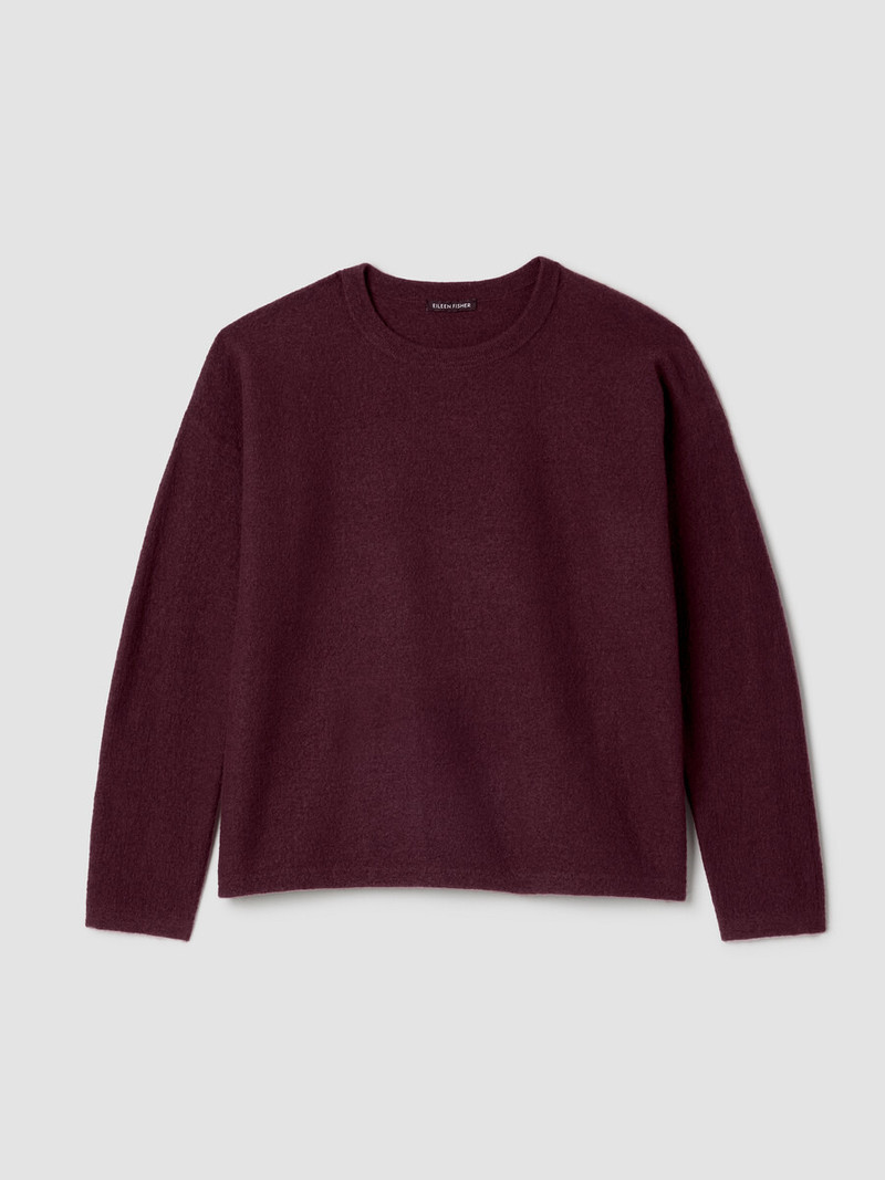 Fine Felted Wool Crew Neck Top in Regenerative Wool 1