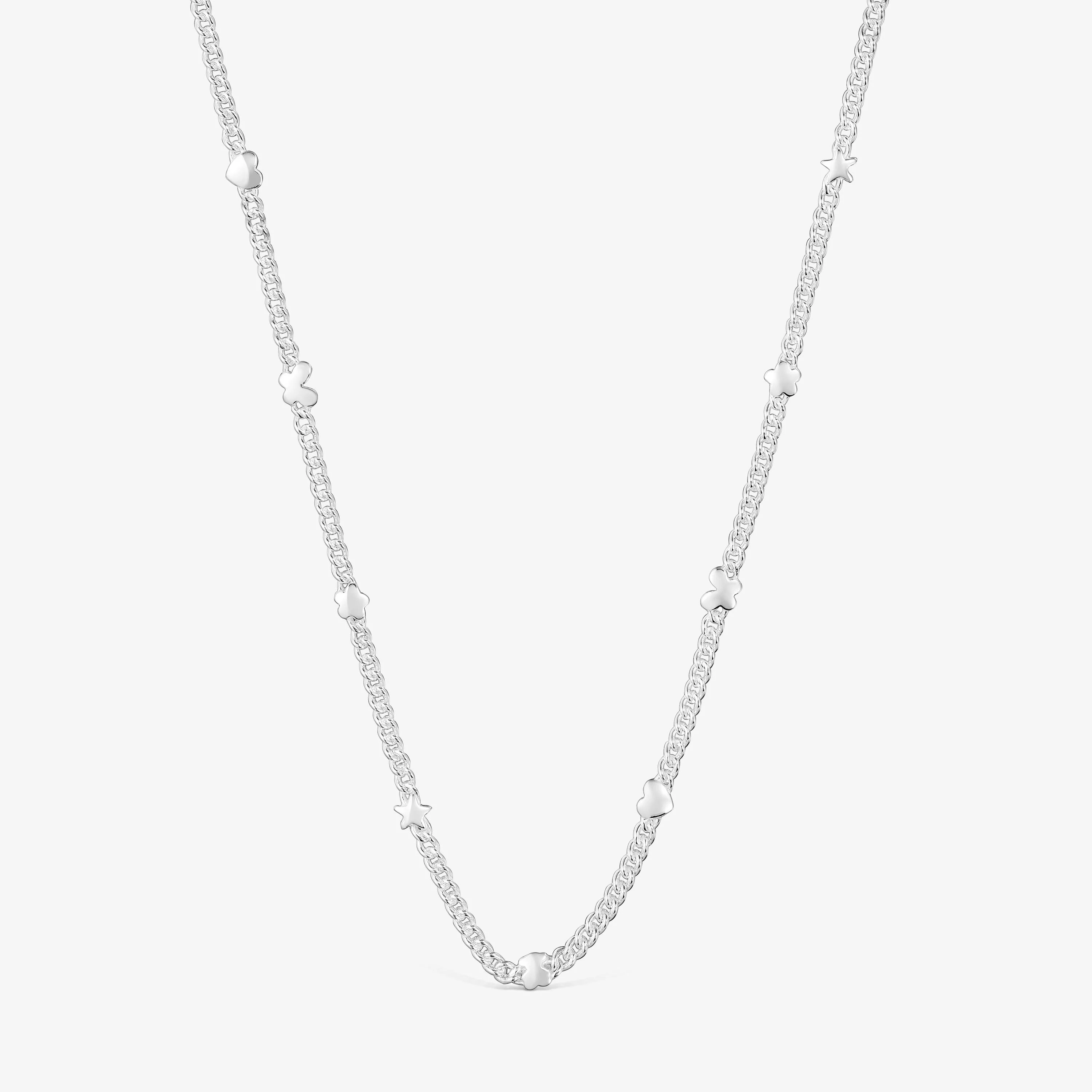 Short silver Necklace with motifs Bold Motif - 1