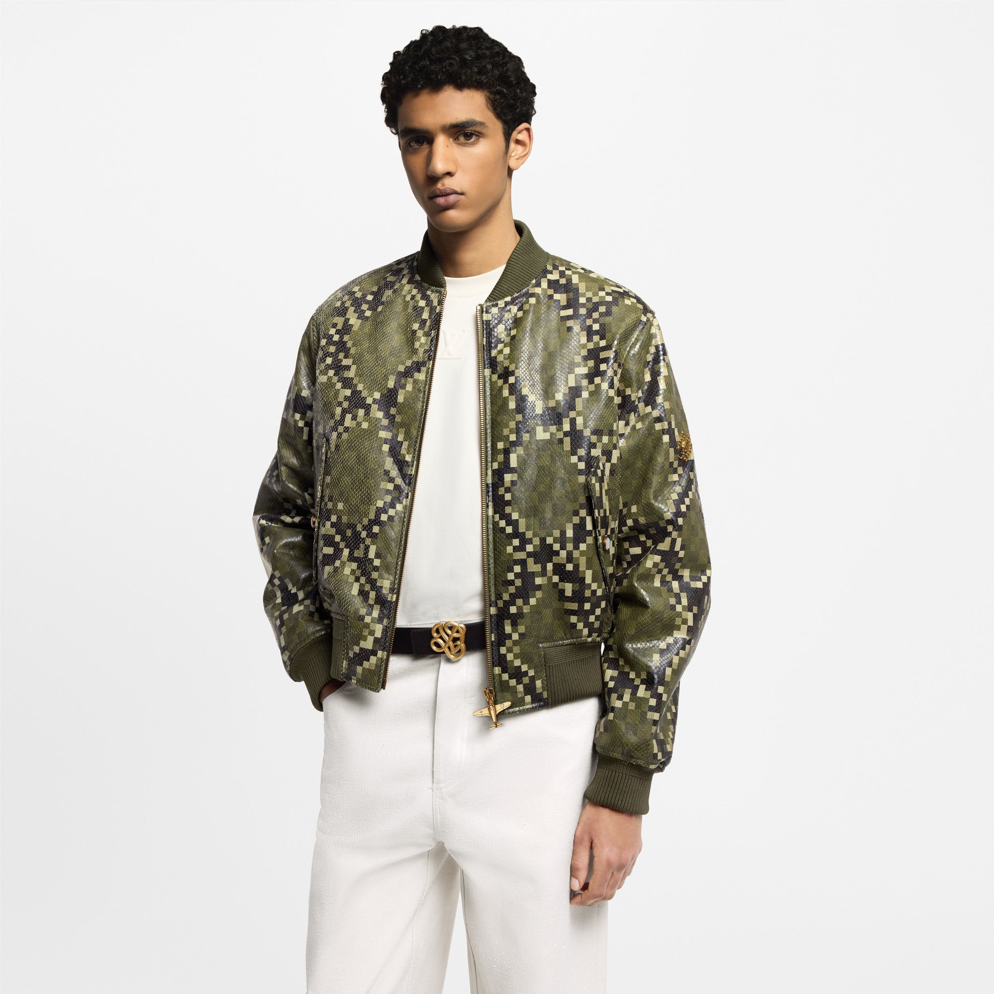 Graphic Leather Bomber - 2