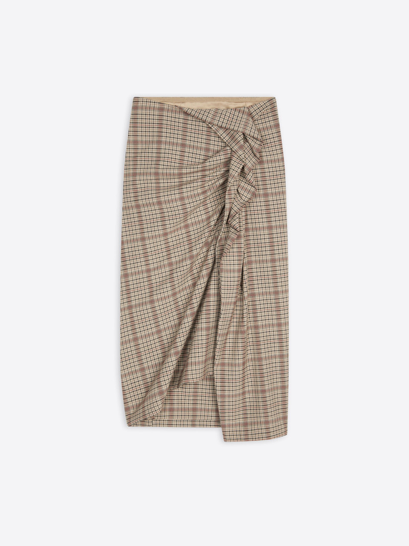 DRAPED CHECKED SKIRT 1