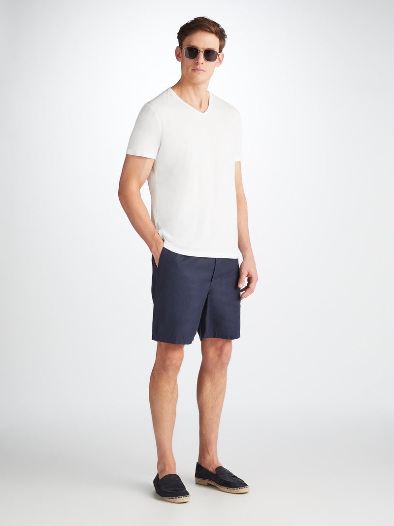 Men's V-Neck T-Shirt Riley Pima Cotton White - 3