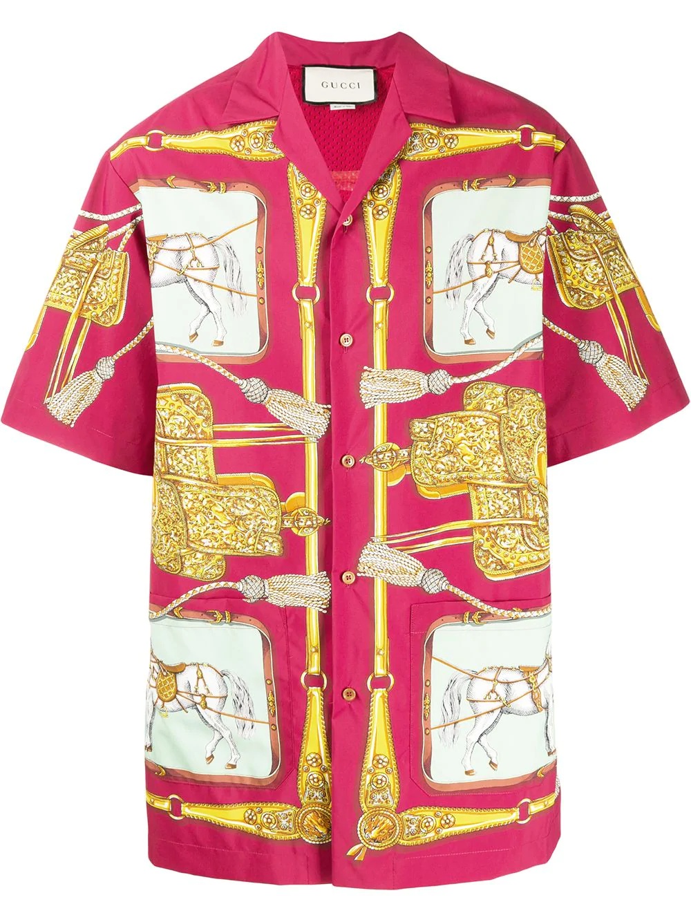 archival horse print bowling shirt - 1