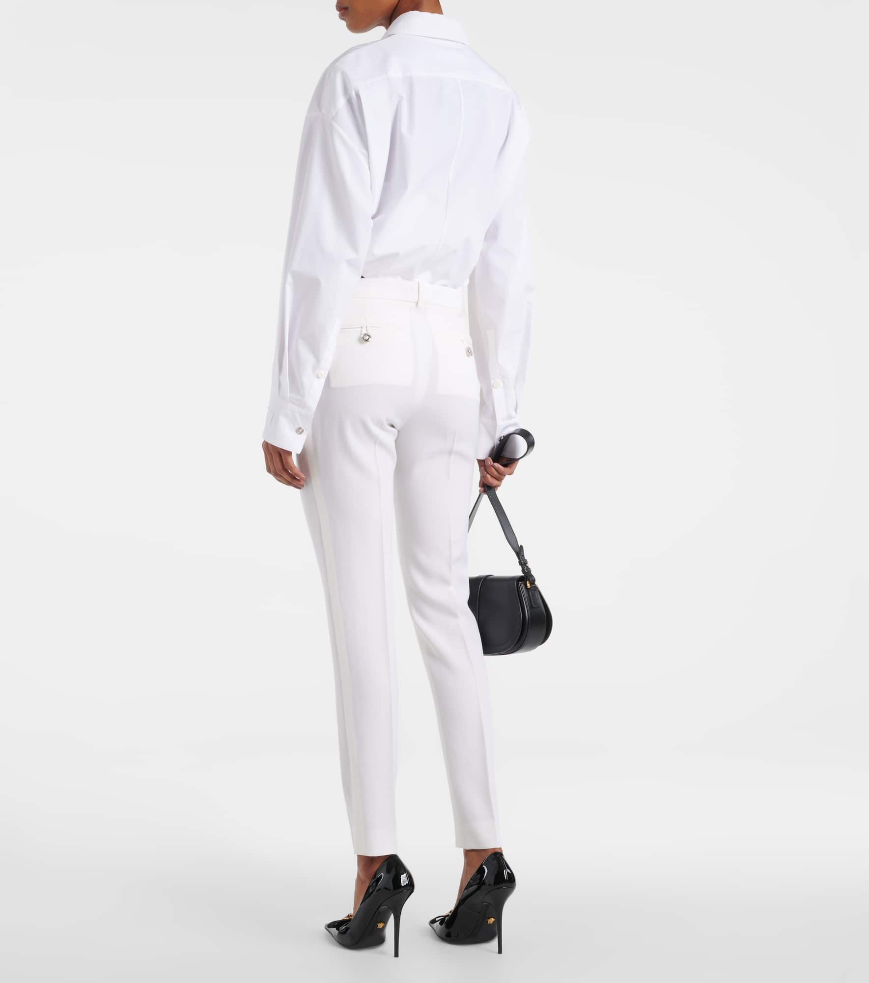 High-rise wool slim pants - 3