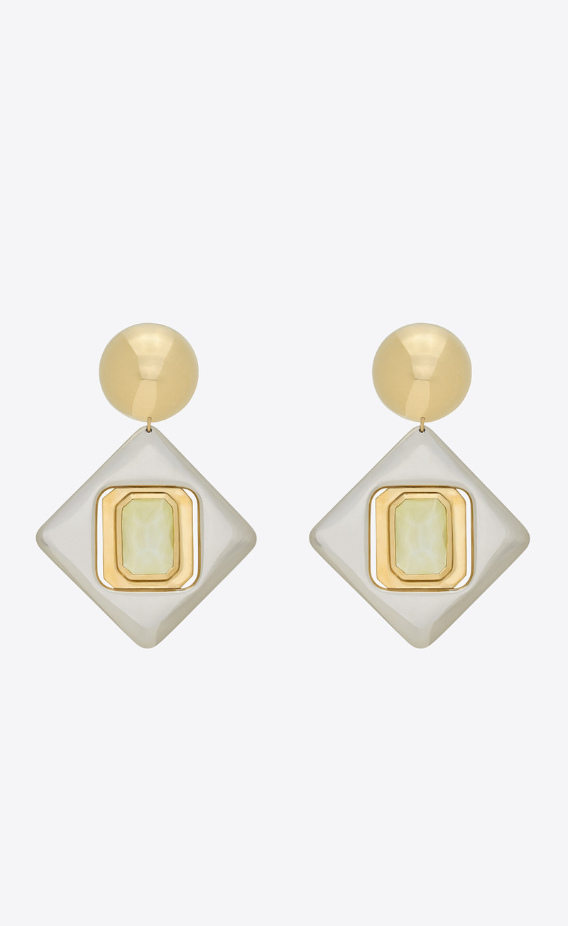 geometric earrings in resin and metal 1