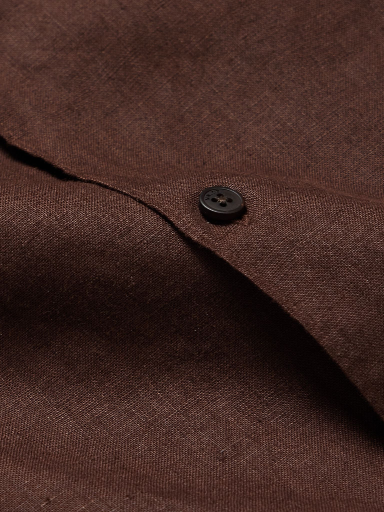 Julio 5708 Camp-Collar Linen Shirt Brown - 4