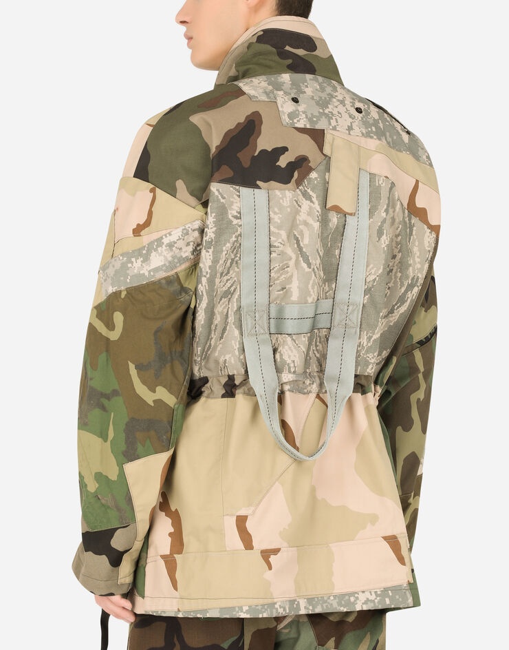 Camouflage patchwork safari jacket - 5