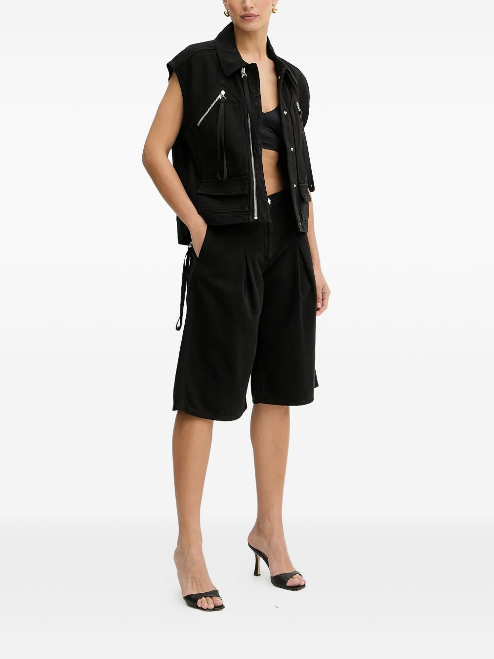 zip-fastening pocket gilet - 2