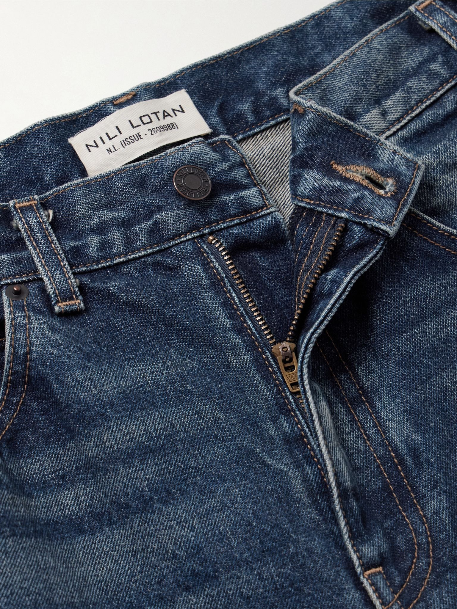 Calla distressed mid-rise straight-leg jeans Dark denim - 5