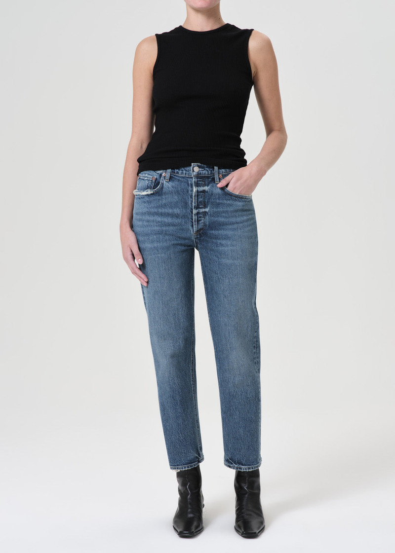 RILEY HIGH RISE STRAIGHT CROP (STRETCH) IN MOOR 1