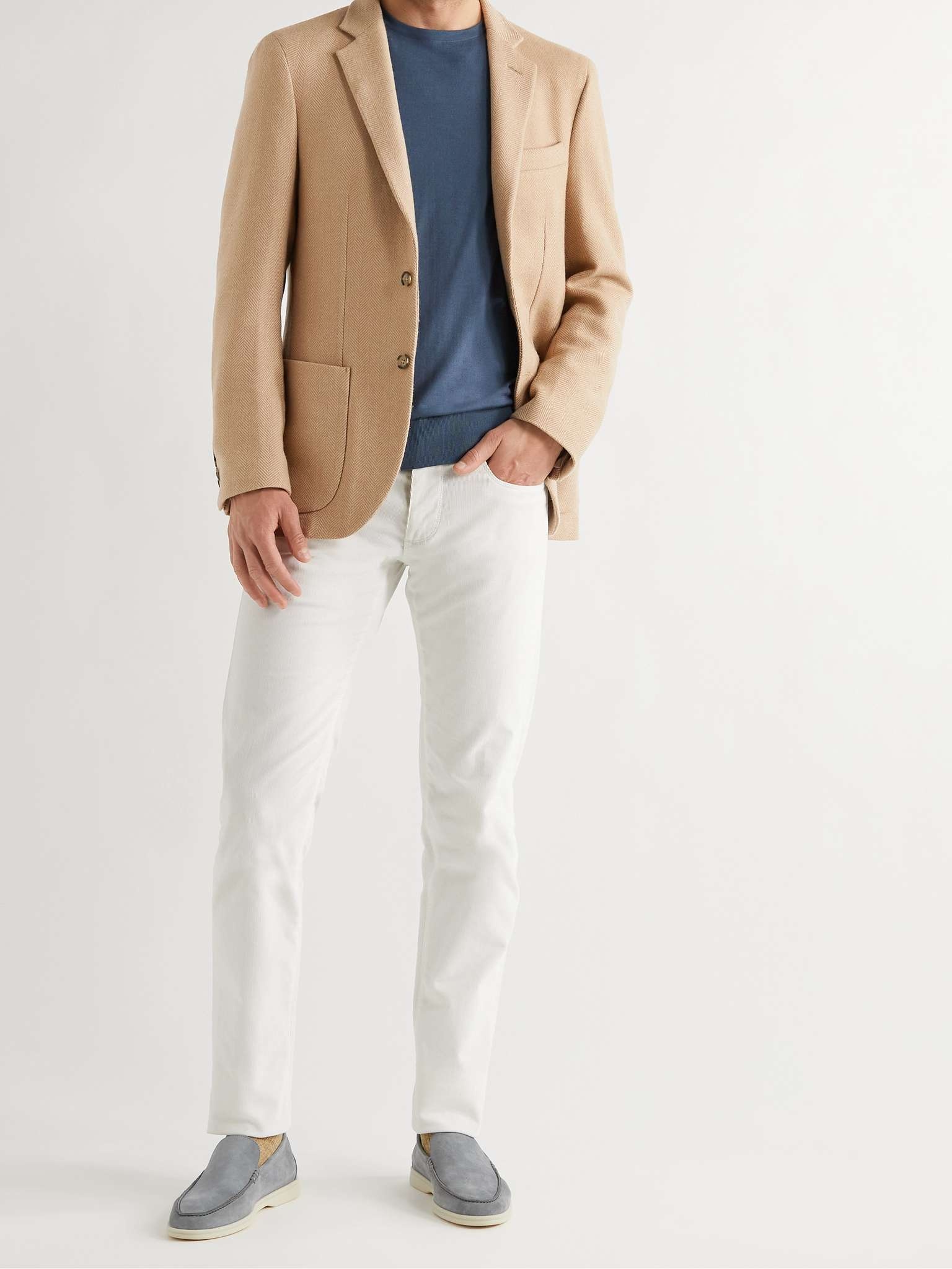 Rain System Unstructured Herringbone Camel Hair Blazer - 2