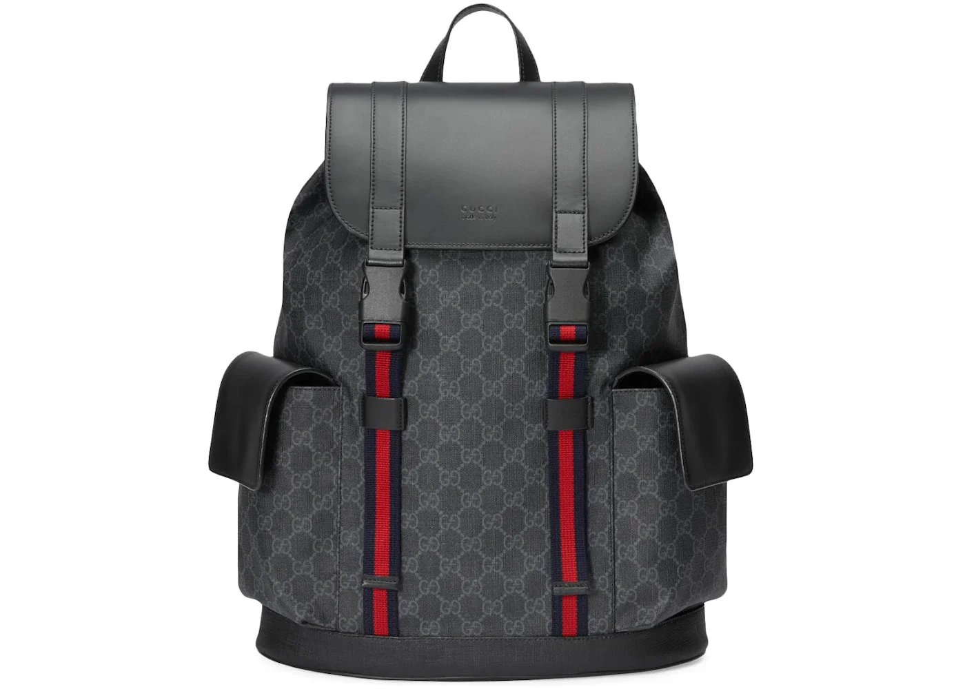 Gucci Soft Backpack GG Supreme Blue/Red Web Black/Grey - 1