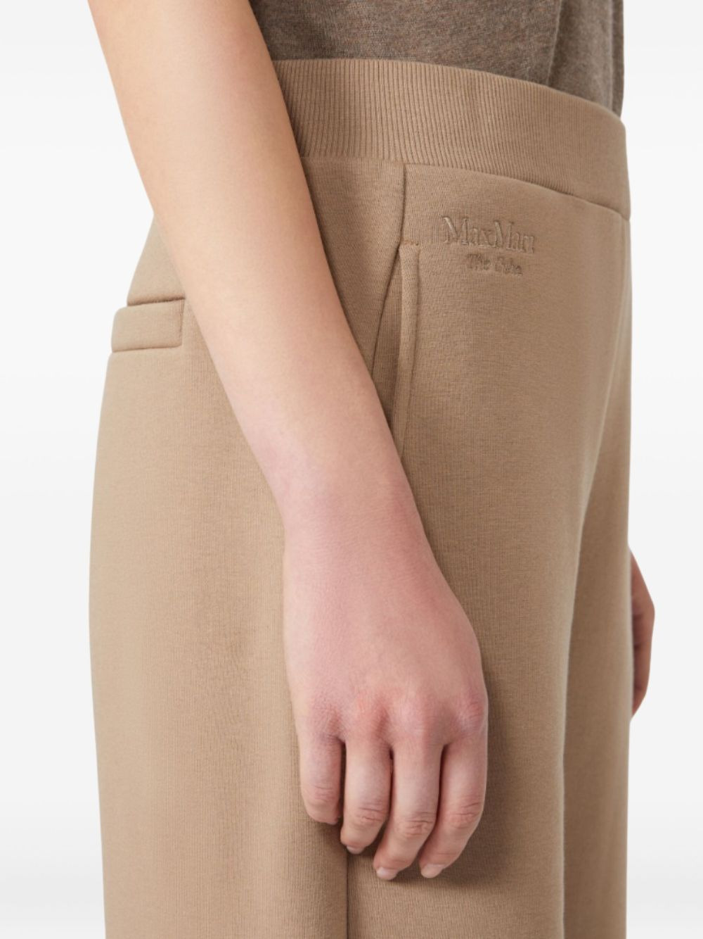 embroidered-pocket wide-leg trousers - 4