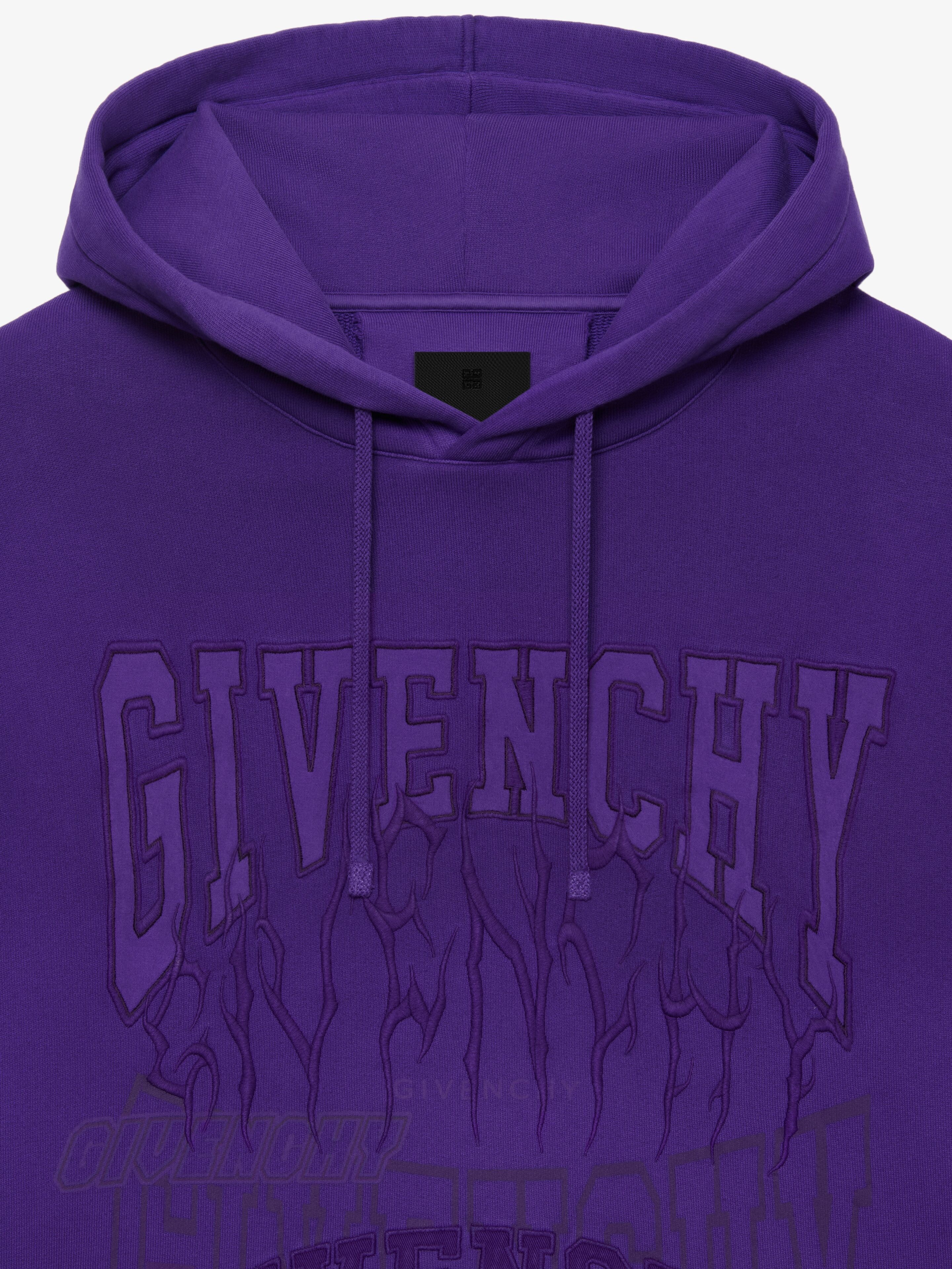 SLIM FIT HOODIE IN EMBROIDERED FELPA - 5