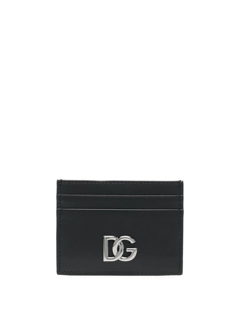 logo-plaque leather cardholder - 1