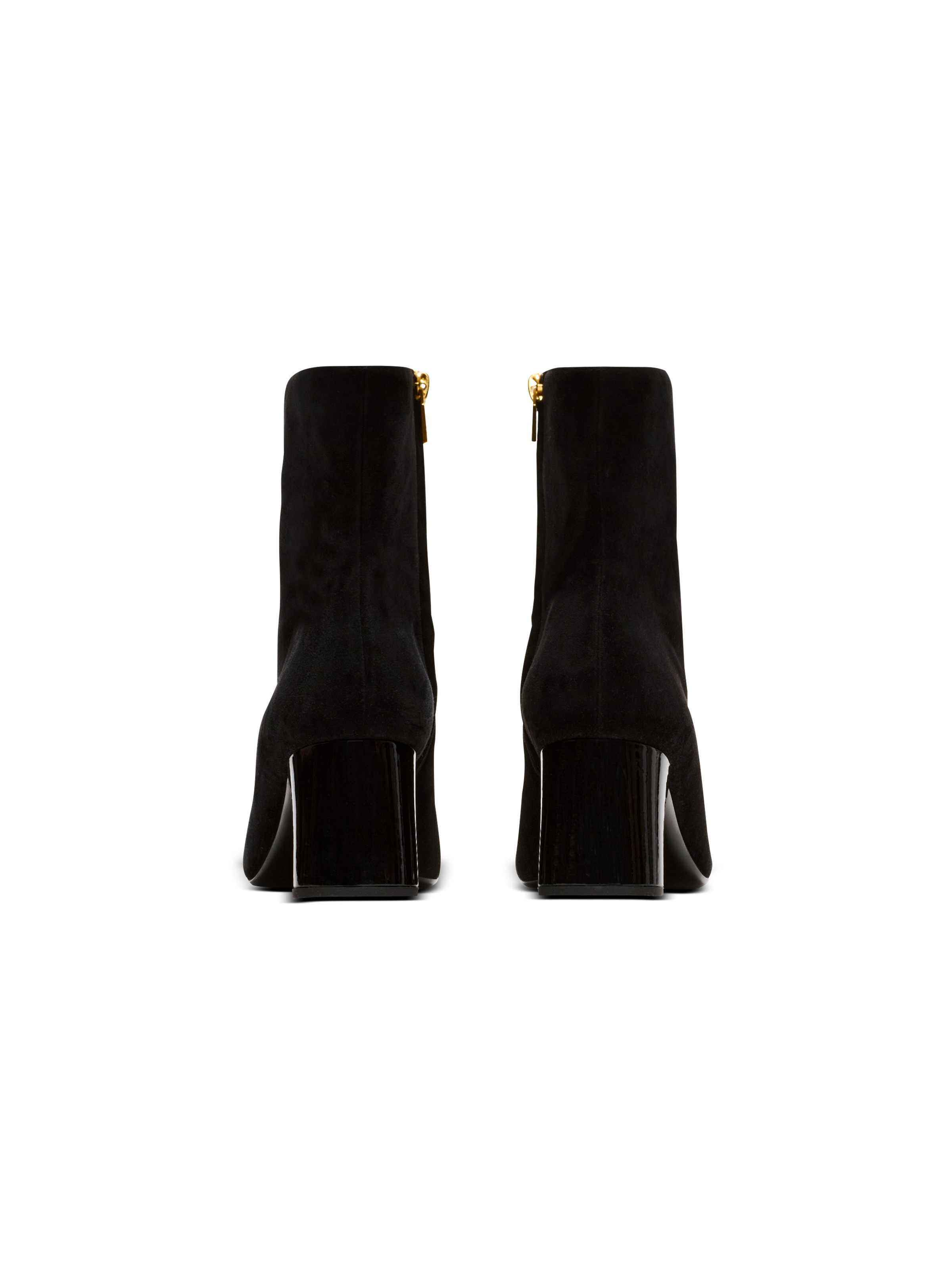 Suede Edna ankle boots with patent leather toes - 4
