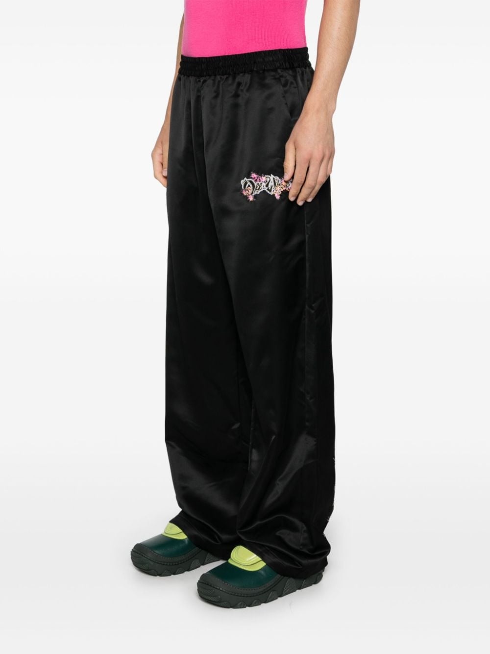 logo-embroidered trousers - 3