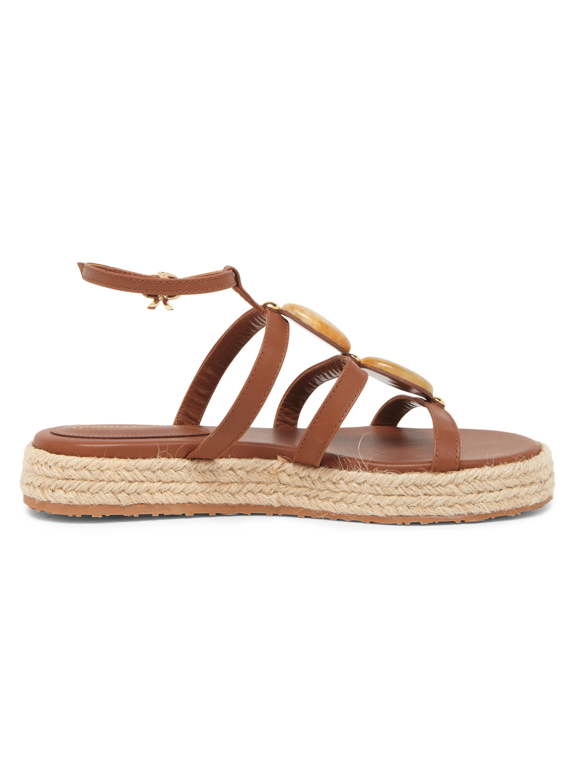Women's Corda 25MM Embellished Leather Platform Sandals - Cuoio Naturale - 1
