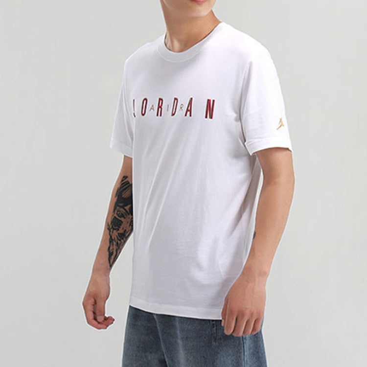 Air Jordan SPORT DNA Short Sleeve Round Neck Tops White / Metallic Gold CN3331-100 - 2