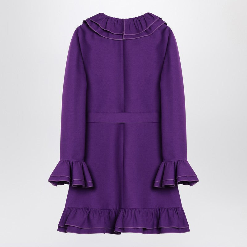 Valentino Purple Wool And Silk Mini Dress Women - 2