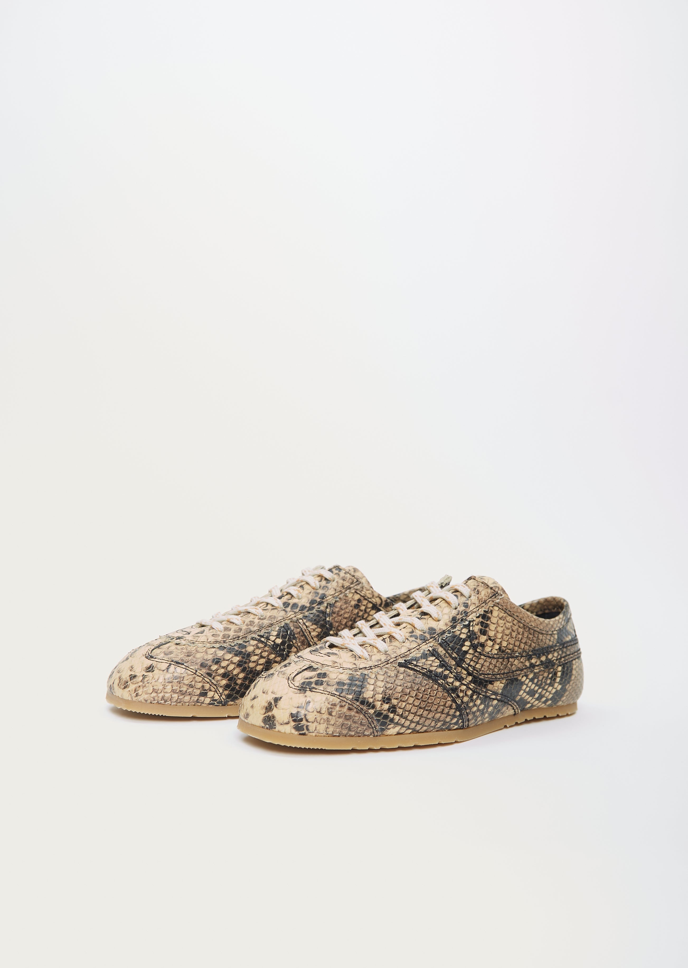 Snake Effect Leather Trainer - 2