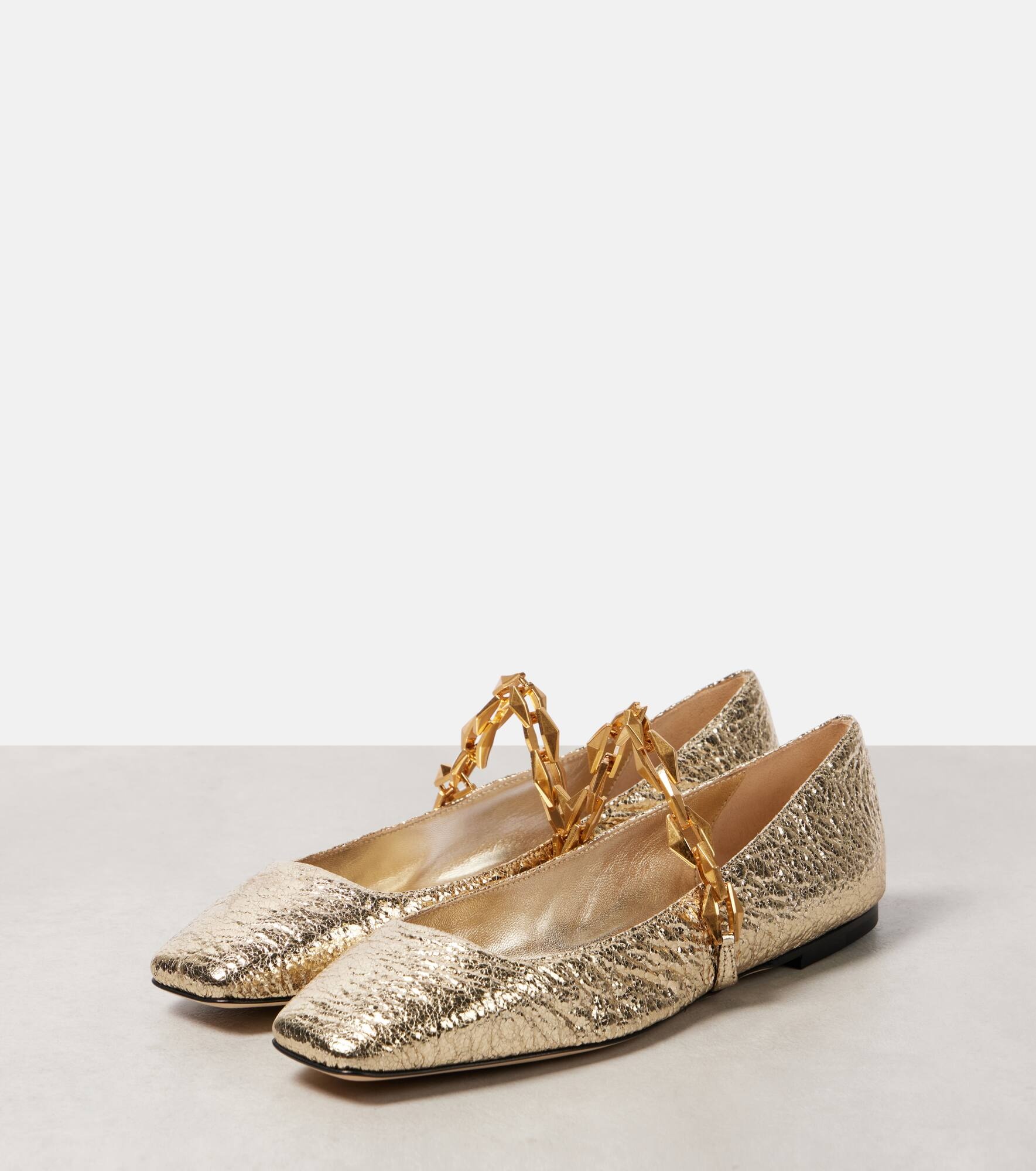 Diamond Tilda metallic leather ballet flats - 4
