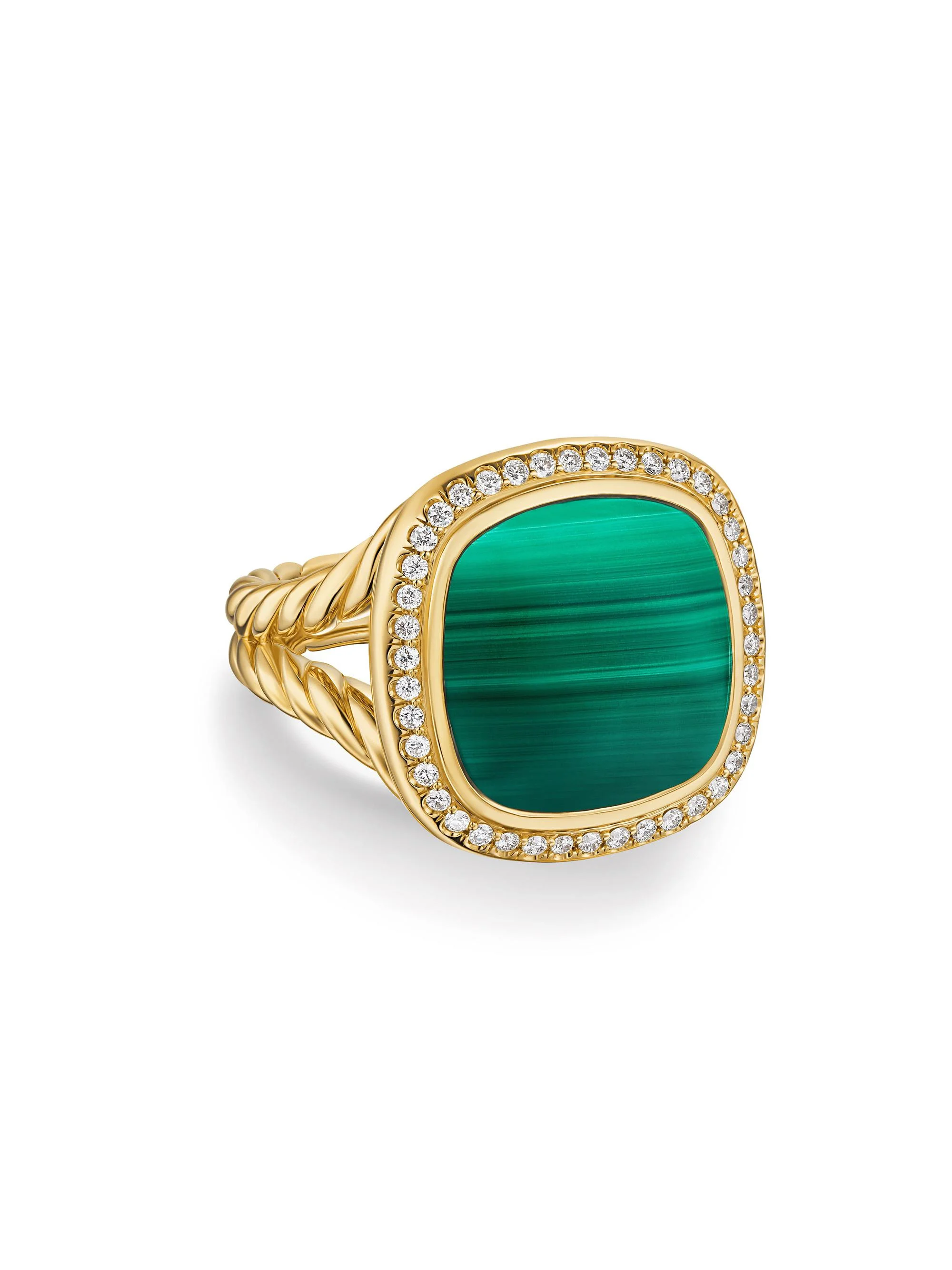 Women's Albion Ring in 18K Yellow Gold - Malachite - 1
