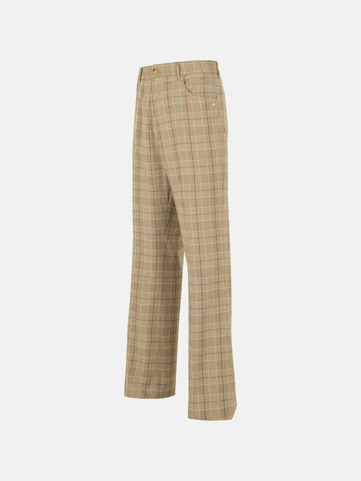 BEIGE VIRGIN WOOL BLEND TROUSERS - 2