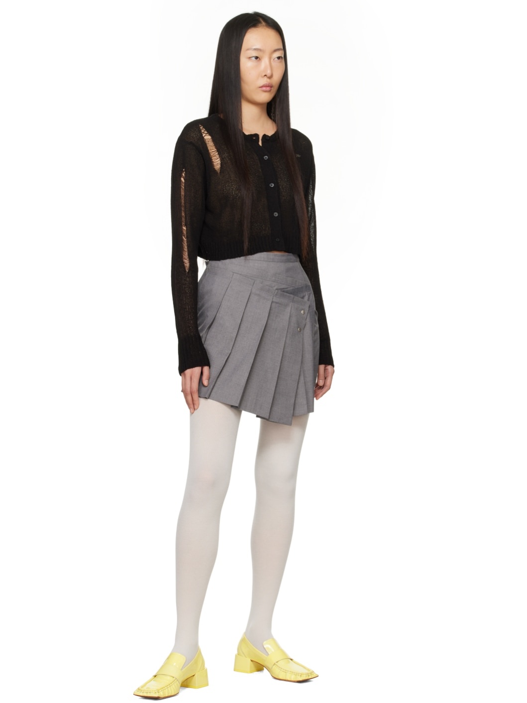 Gray Folded Miniskirt - 4