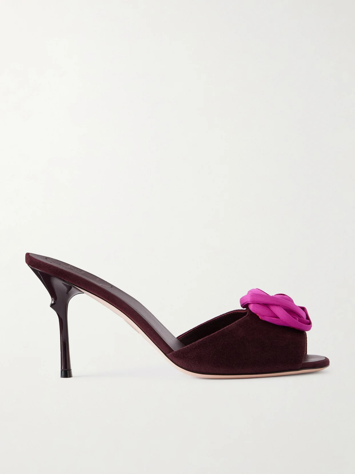 Epine Rose 85 Floral-appliquéd Suede Mules - 1