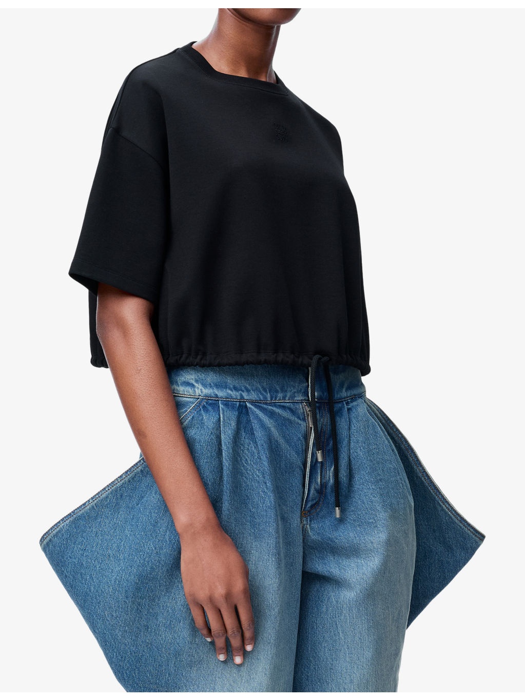 Round-Neck Cropped Cotton-Blend T-Shirt - 3