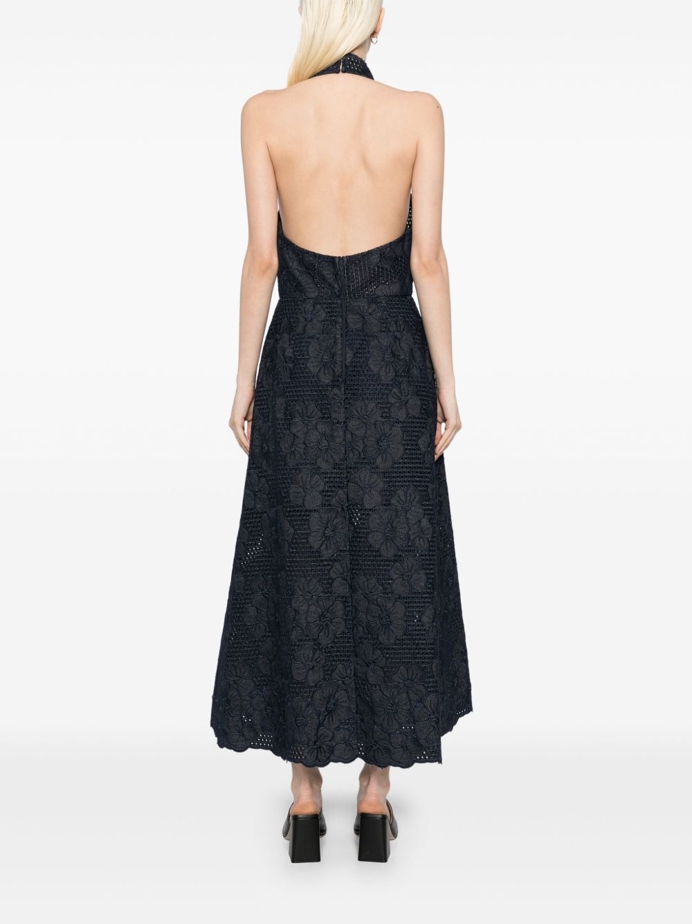 embroidered denim dress - 4