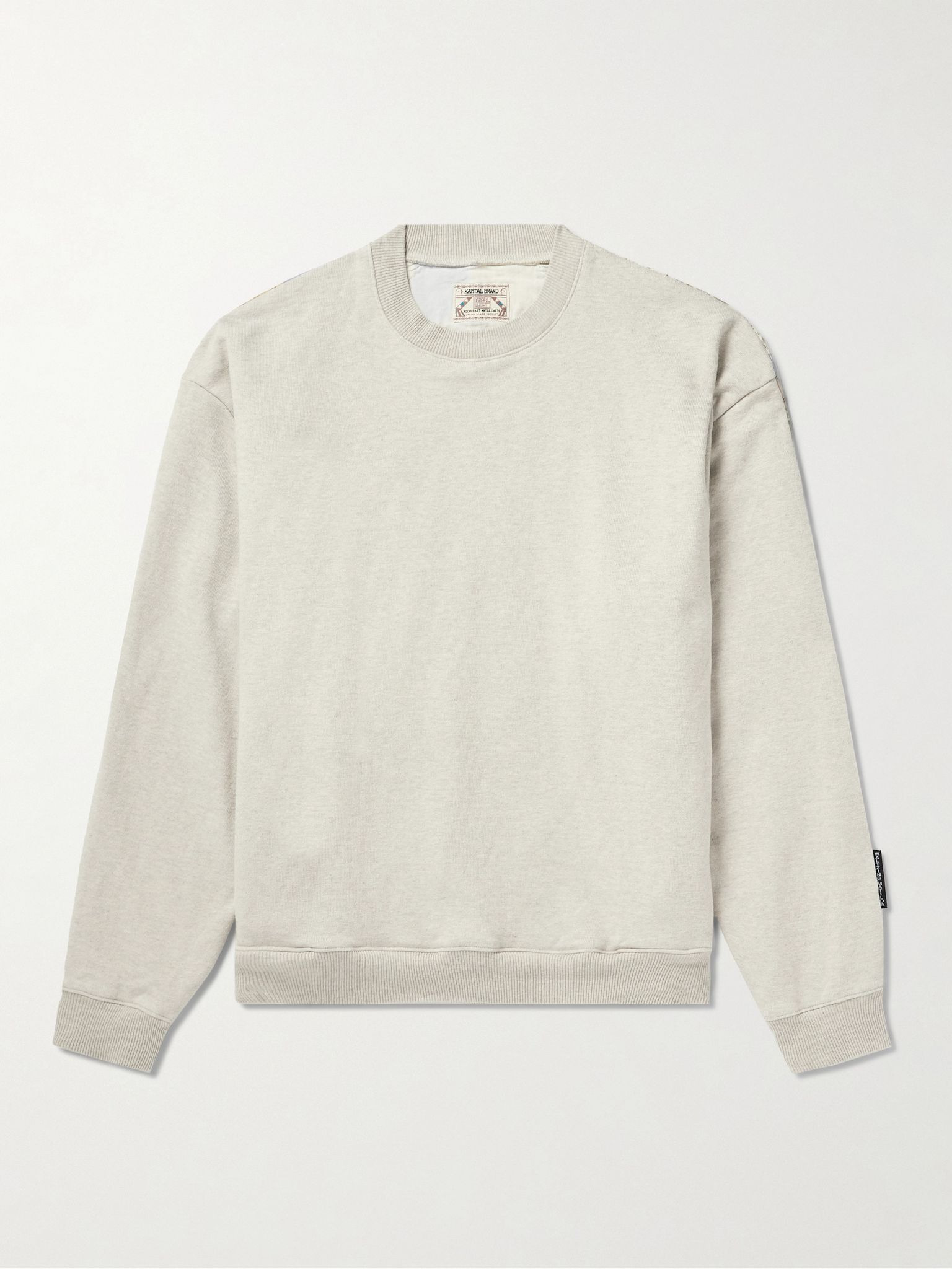 Patchwork Cotton-Blend Jersey Sweatshirt Gray - 1
