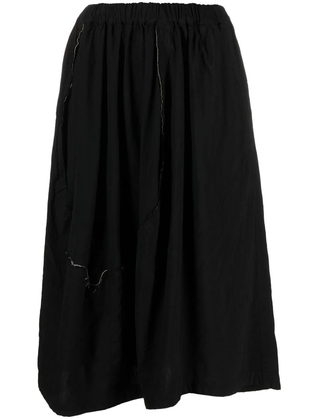 topstitched asymmetric midi skirt - 1