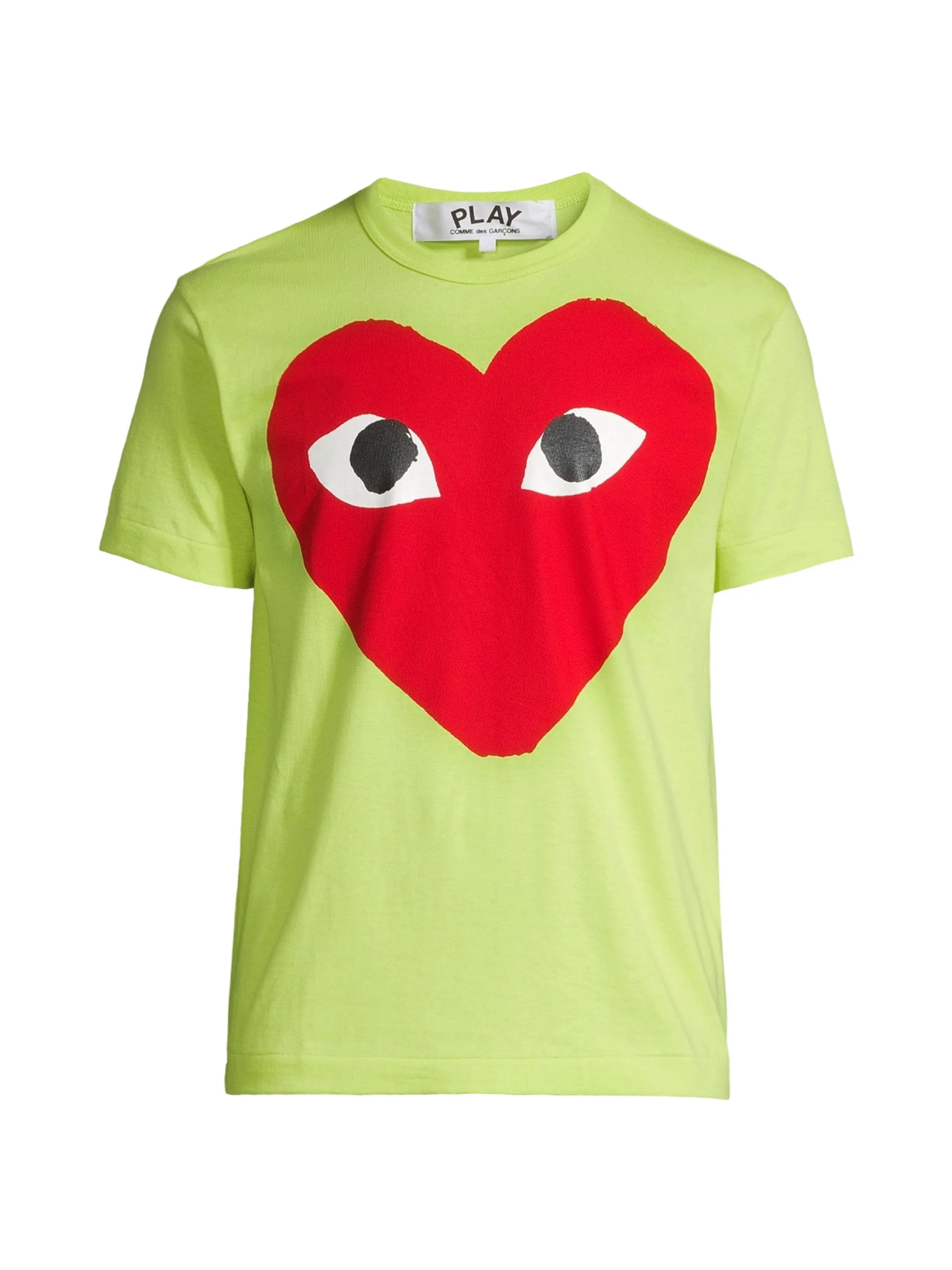 Men Large Center Heart Graphic T-Shirt - Green - 1