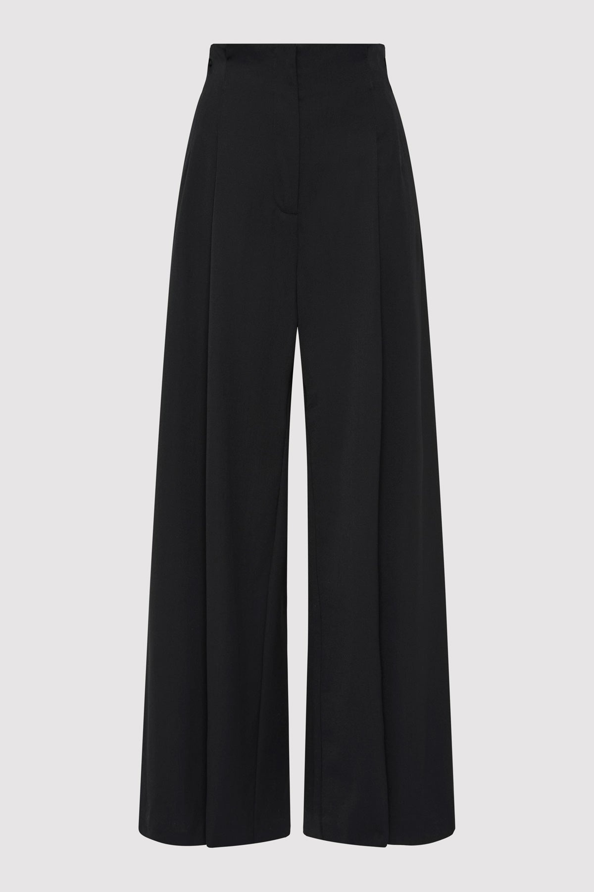 Cotton Paperbag Waist Trousers - Black - 1