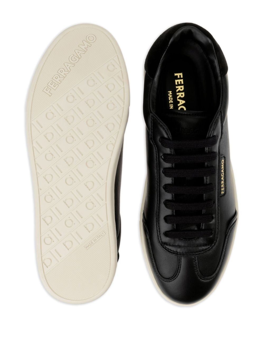suede-panel leather sneakers - 4
