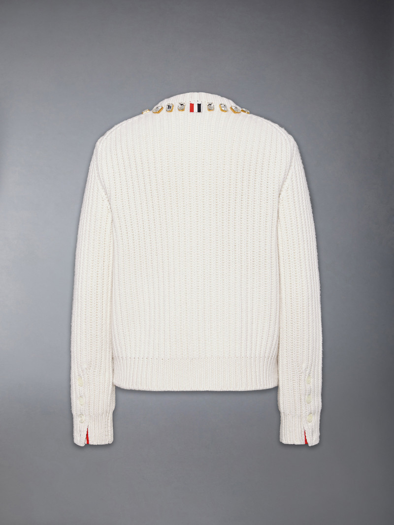 SWAROVSKI CRYSTAL HALF STITCH CASHMERE CARDIGAN 8